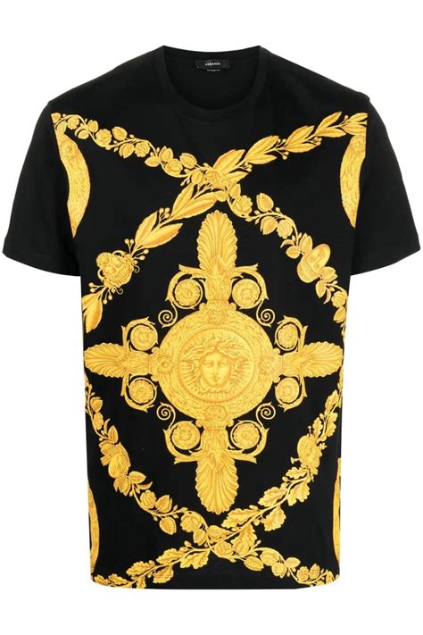 black versace shirt free shipping|Versace shirt black and gold.